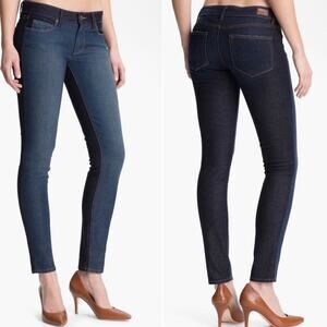 Paige Emily Two-Toned Light & Medium Wash Low Rise Skinny Jeans Size 27